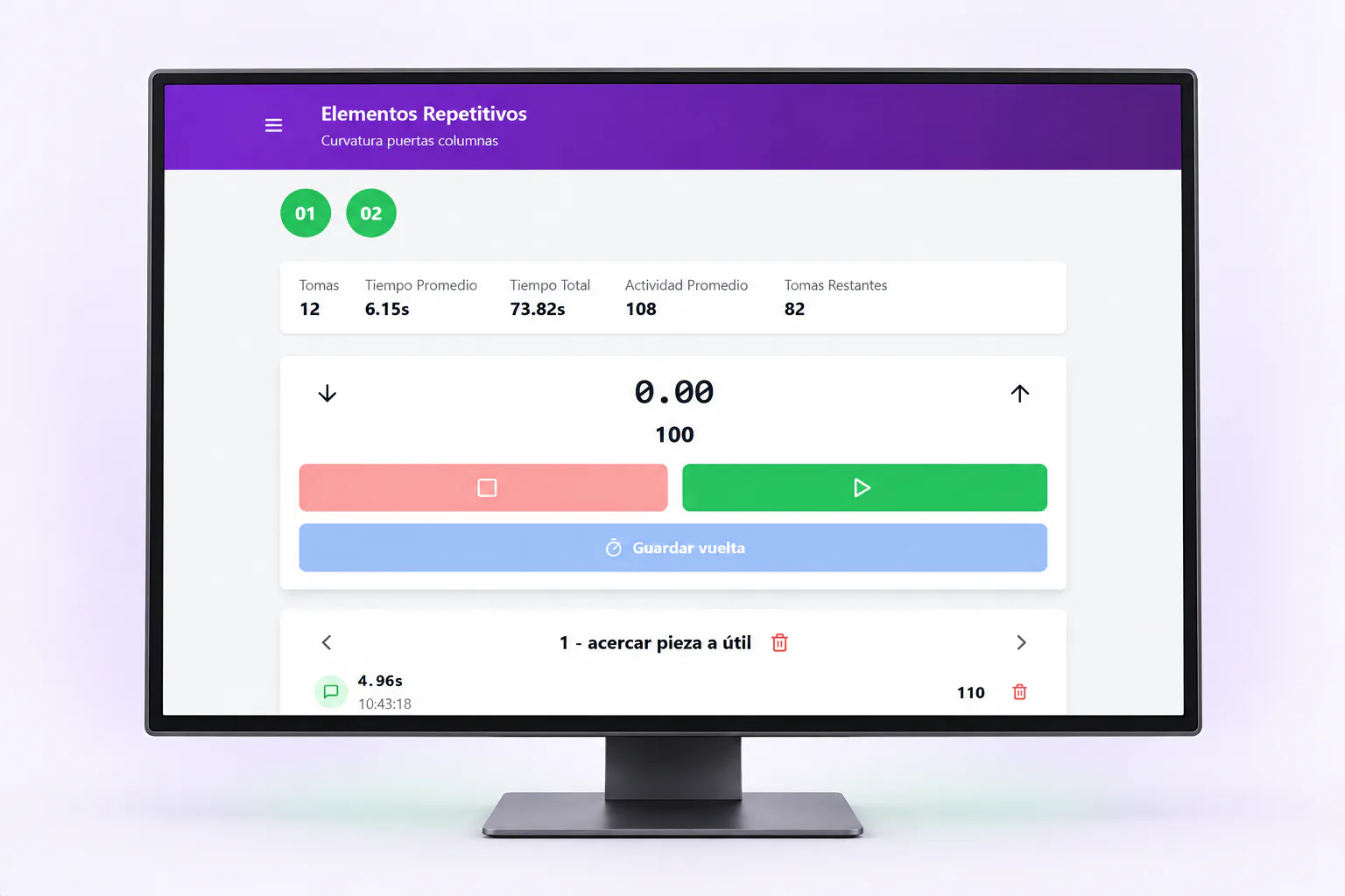 Análisis estadístico en tiempo real en software de cronometraje industrial CRONOMETRAS