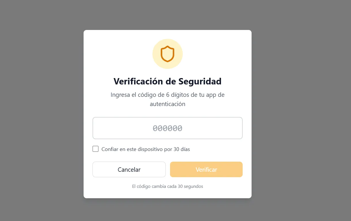 Sistema de autenticación multifactor MFA en CRONOMETRAS
