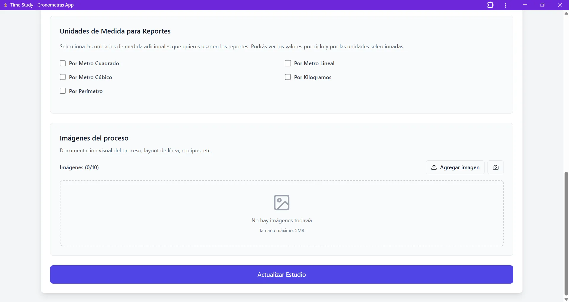 Imágenes del proceso visual en la pantalla info de CRONOMETRAS