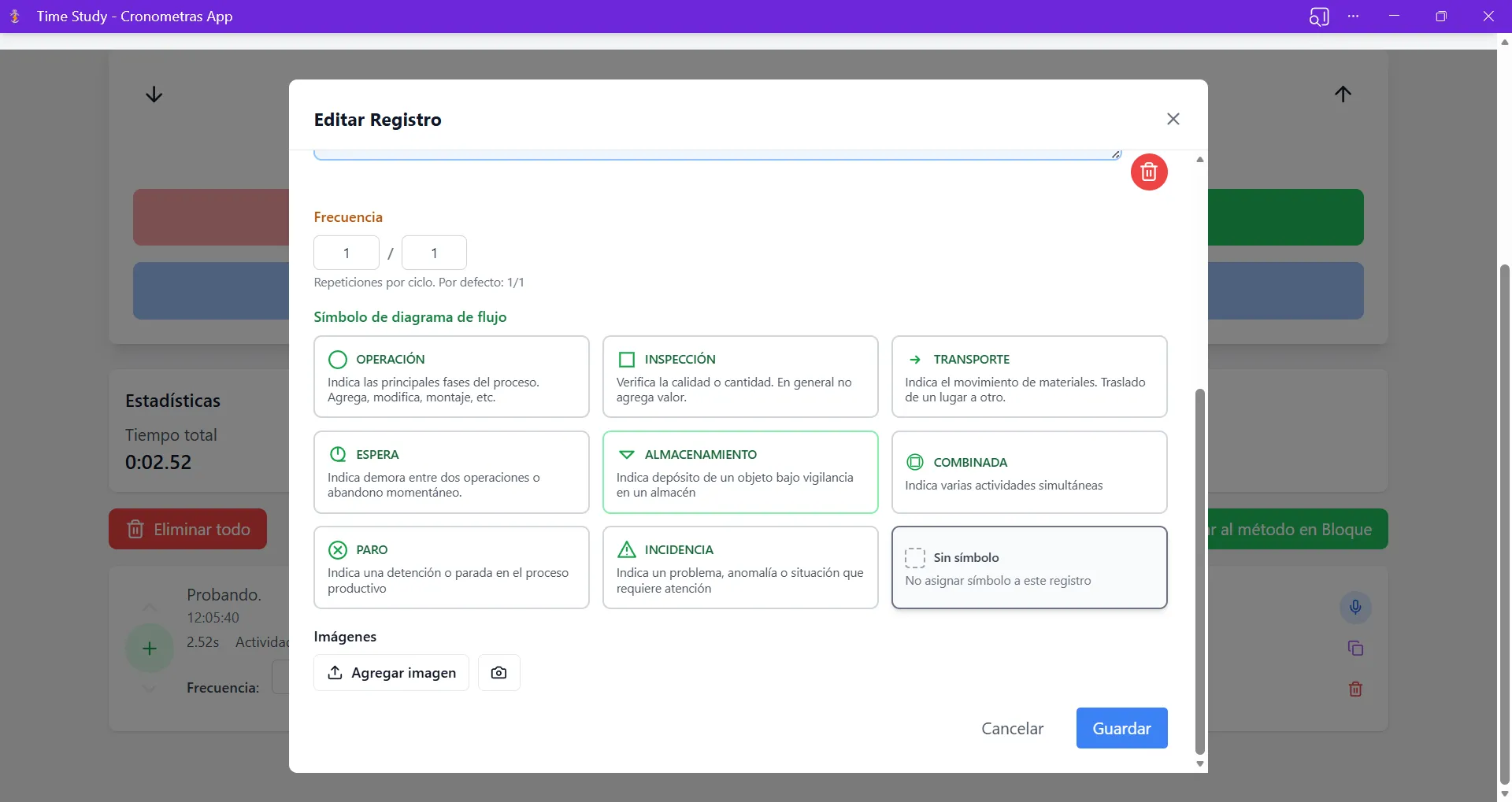 Imágenes por registro en cronómetro continuo de CRONOMETRAS