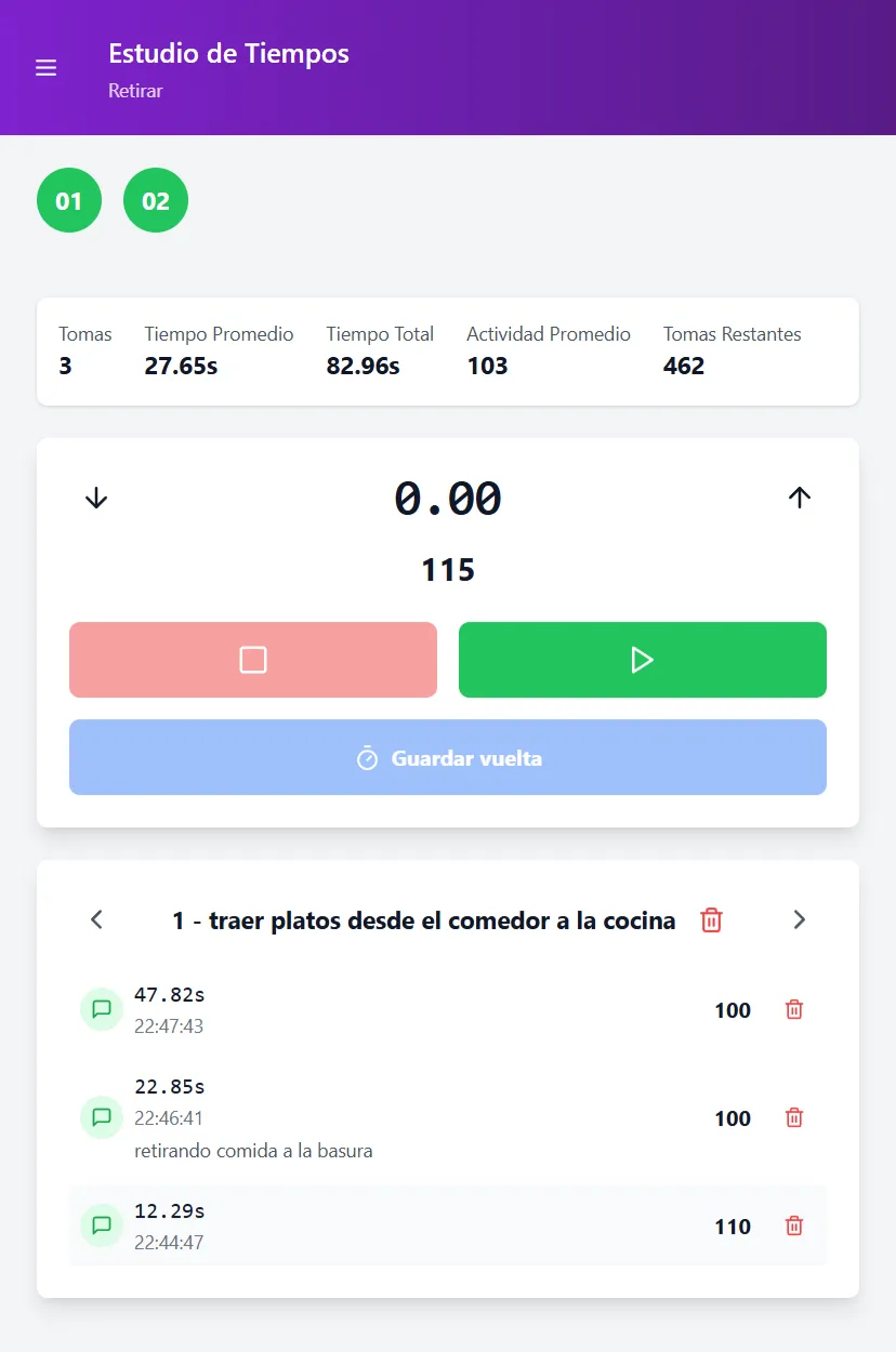 Sistema de organización por carpetas en CRONOMETRAS